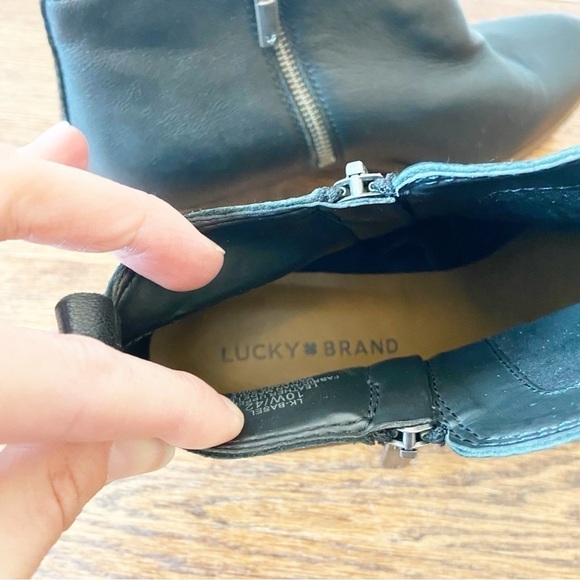 Lucky Brand | Black Leather Basel Booties Size 10 - Picture 8 of 10